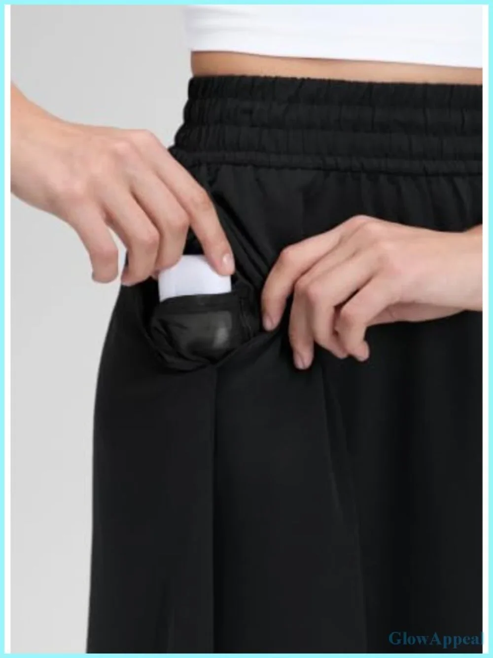 High Waisted Flowy Midi Skort with Pockets, Lightweight Quick-Dry, Casual